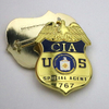 Oem Factory Price Officer Badge Gold 3D Enamel Pin with Leather Set