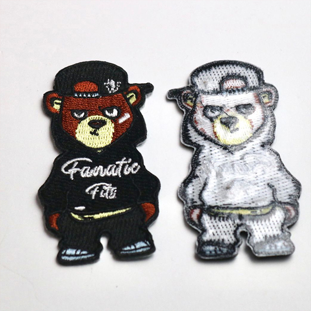 Free Sample Custom Chenille Bear Patches Embroidery Logo Iron On Bear Patches Sew On Custom Embroidery