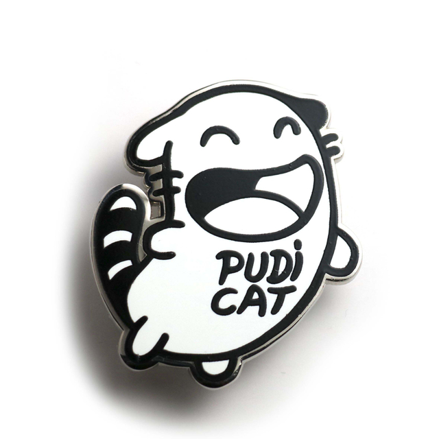 Custom Black Nickel Plated Cartoon Lapel Hard Enamel Pin With Screen Printing