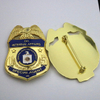 Oem Factory Price Officer Badge Gold 3D Enamel Pin with Leather Set